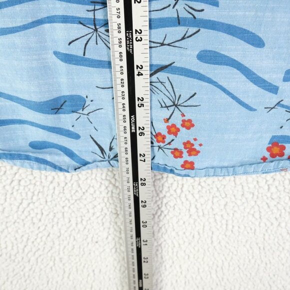Roark Revival Shirt Mens Medium Blue Floral Retro Button Up Pocket Short Sleeve - Picture 5 of 9